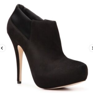 jessica simpson black platform stiletto booties suede black